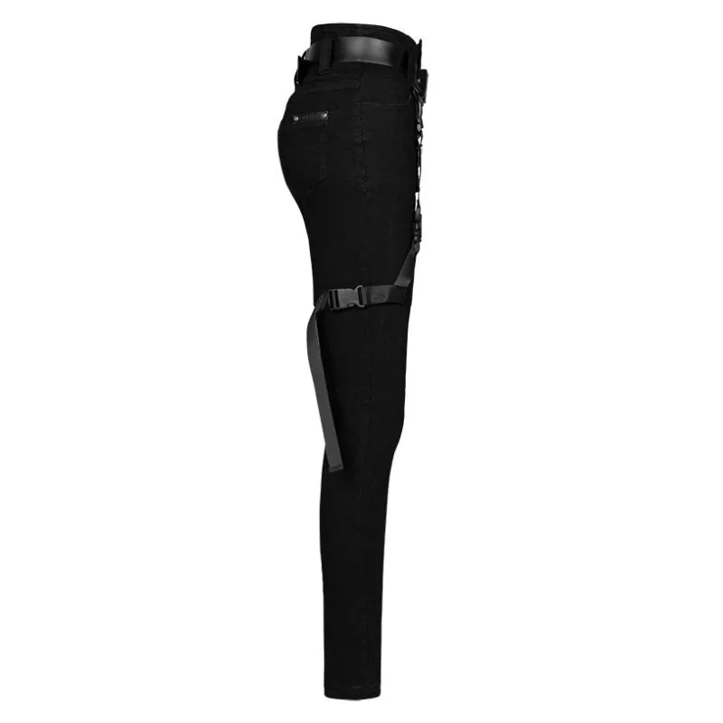 Aanzicht 5 — Steampunk jeans voor dames – gothic