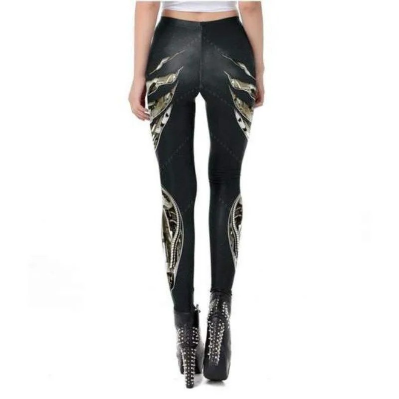 Aanzicht 2 — Steampunk legging – zwart