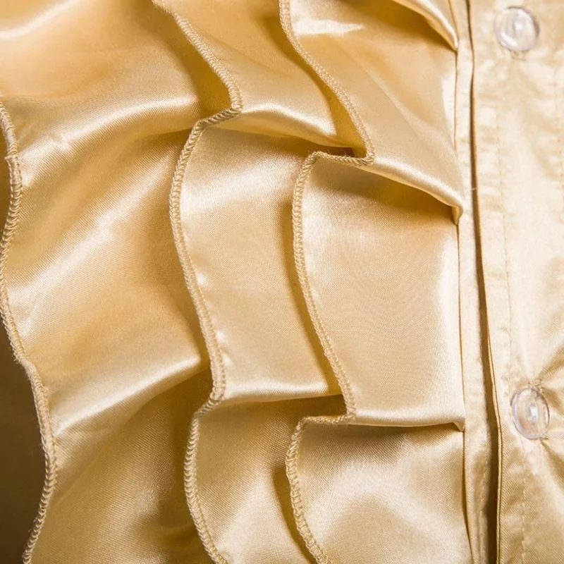 Aanzicht 3 — Steampunk overhemd – van satijn goudkleurig