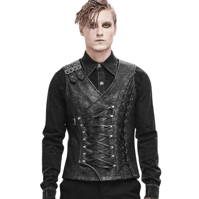 Aanzicht 2 — Steampunk korset voor heren – asymmetrisch