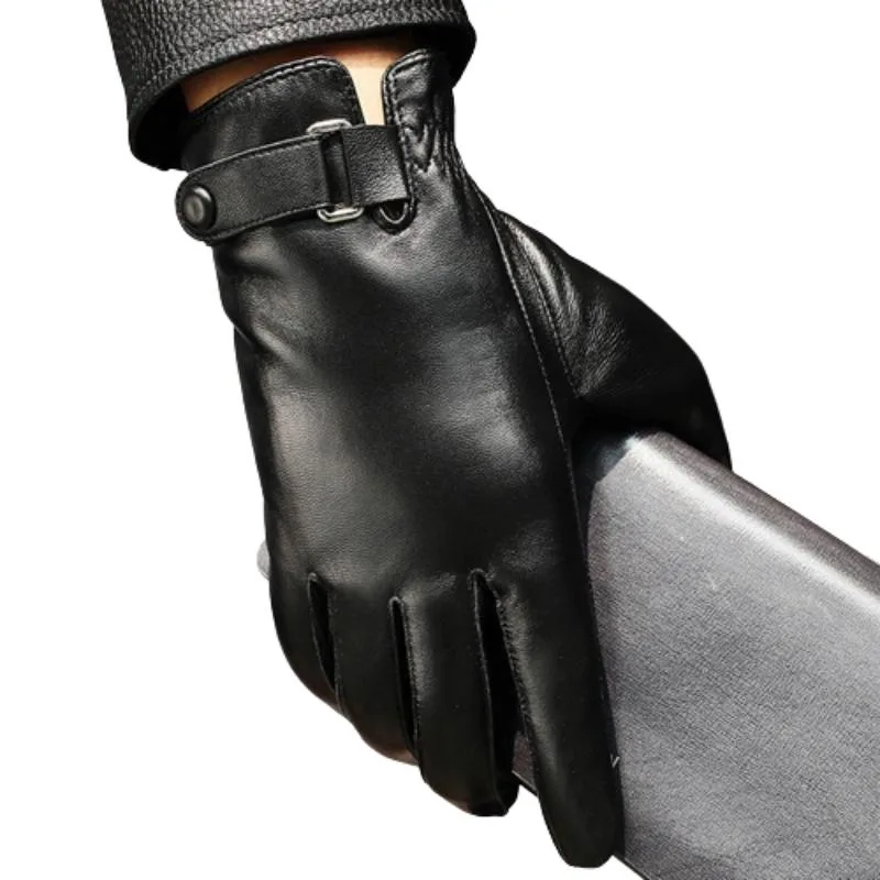 Handschoen voor heren – van leer zwart