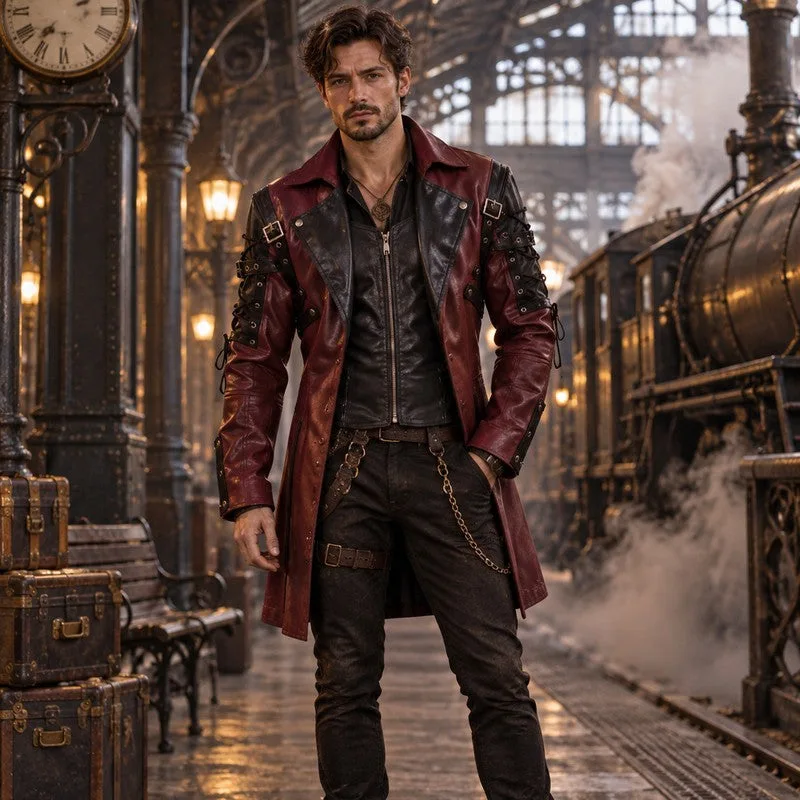 Aanzicht 2 — Steampunk jas – gothic van PU