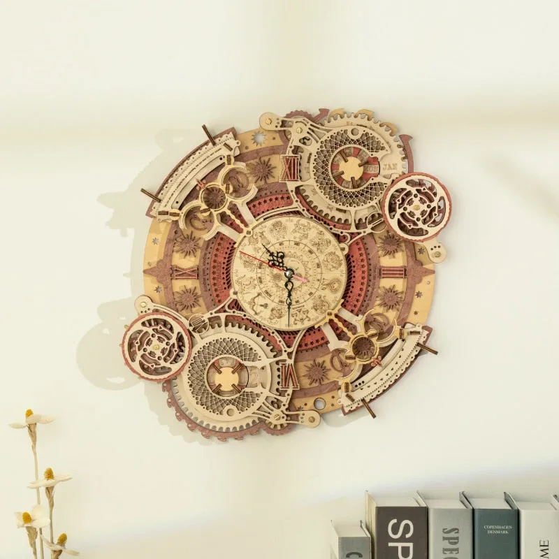 Aanzicht 3 — Modelbouwpakket – van hout horloge bewegend