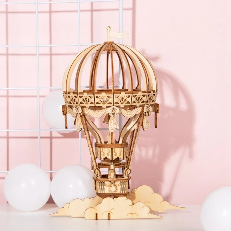 Aanzicht 5 — Steampunk modelbouwpakket – heteluchtballon hout