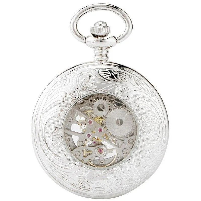 Aanzicht 4 — Steampunk zakhorloge – antieke uitstraling zilverkleurig
