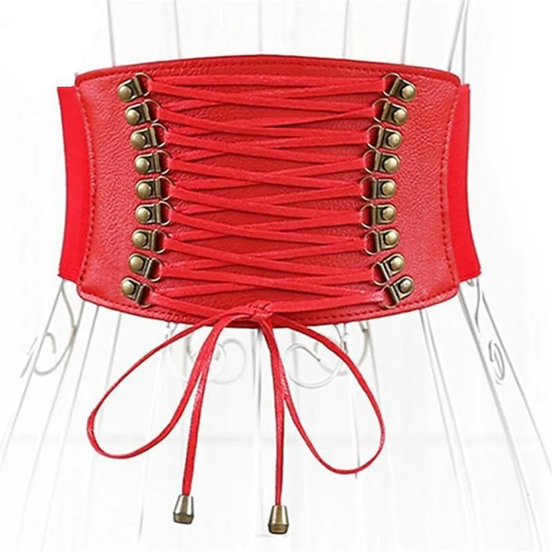 Steampunk korsetriem – rood