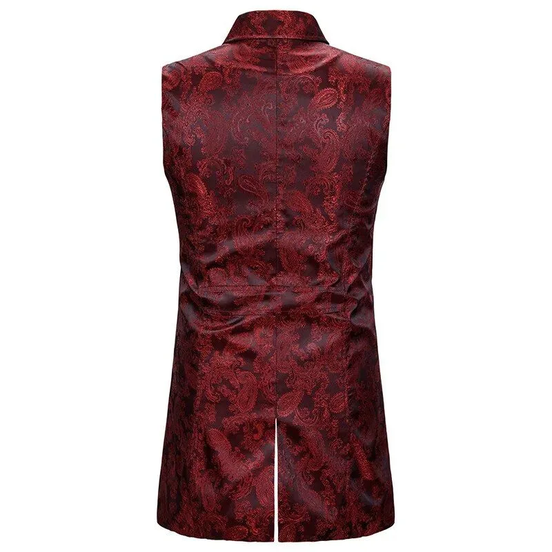Aanzicht 3 — Jas voor heren – kostuum gothic mouwloos rood