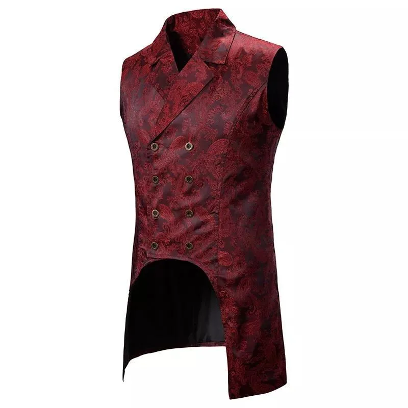 Aanzicht 6 — Jas voor heren – kostuum gothic mouwloos rood