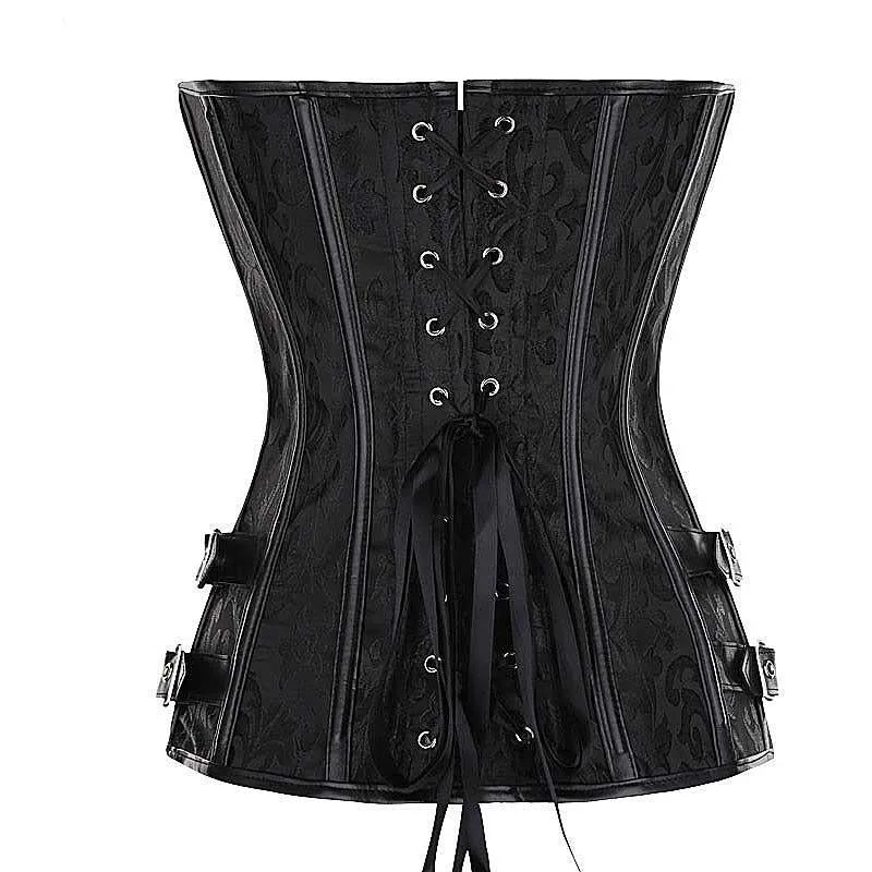 Aanzicht 5 — Steampunk korset – zwart