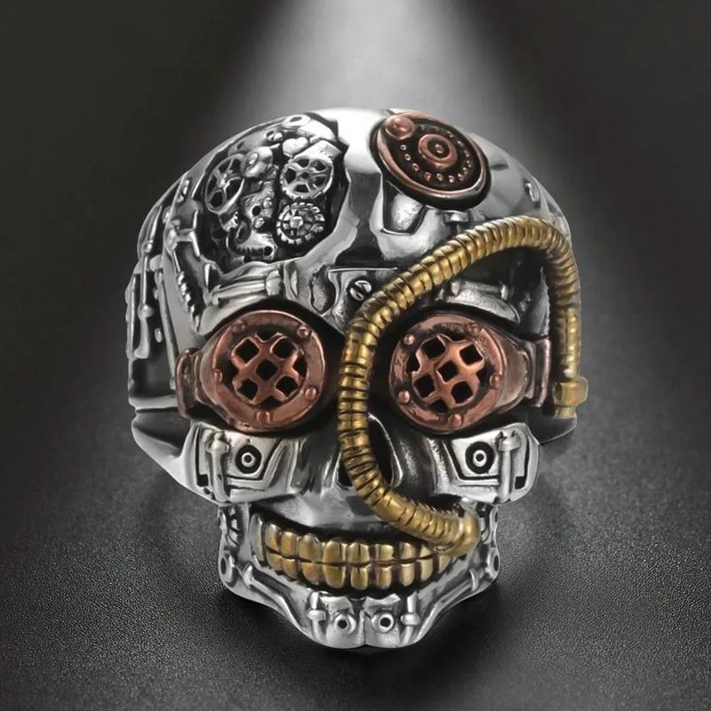 Aanzicht 4 — Steampunk ring – schedel – model 2