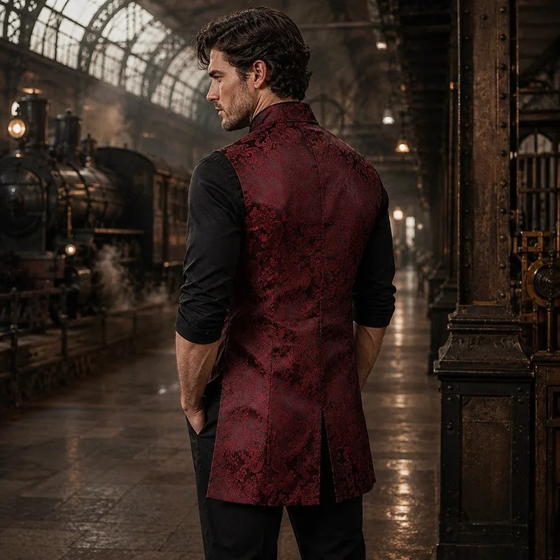 Aanzicht 7 — Jas voor heren – kostuum gothic mouwloos rood
