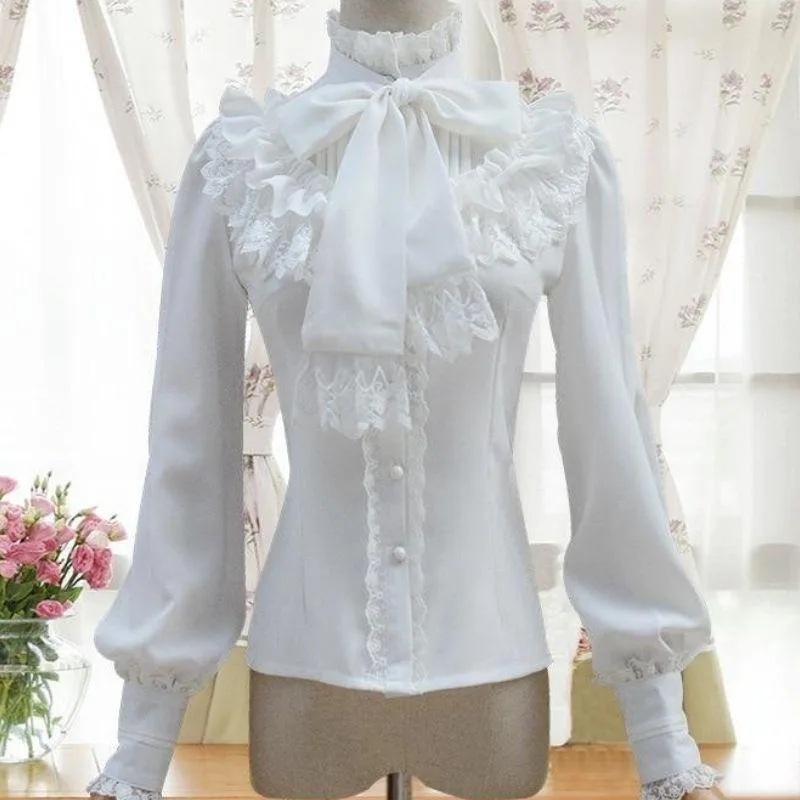 Aanzicht 4 — Steampunk blouse – Victoriaans wit