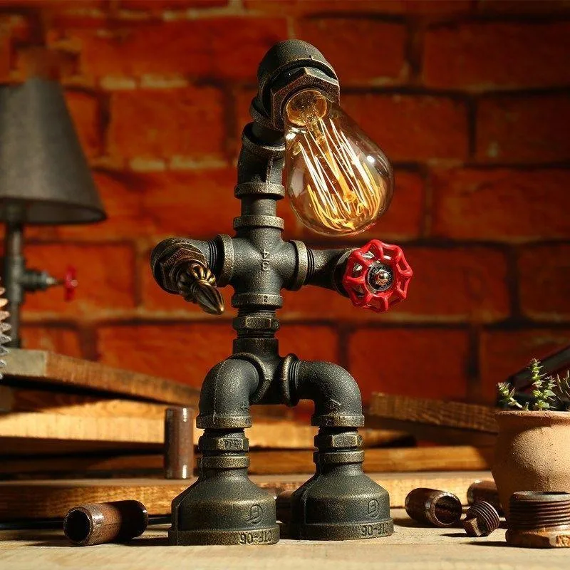 Aanzicht 3 — Steampunk lamp – Robot