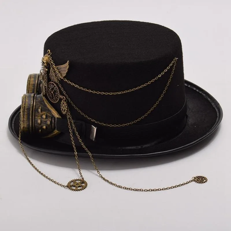 Aanzicht 3 — Steampunk hoed – met bril