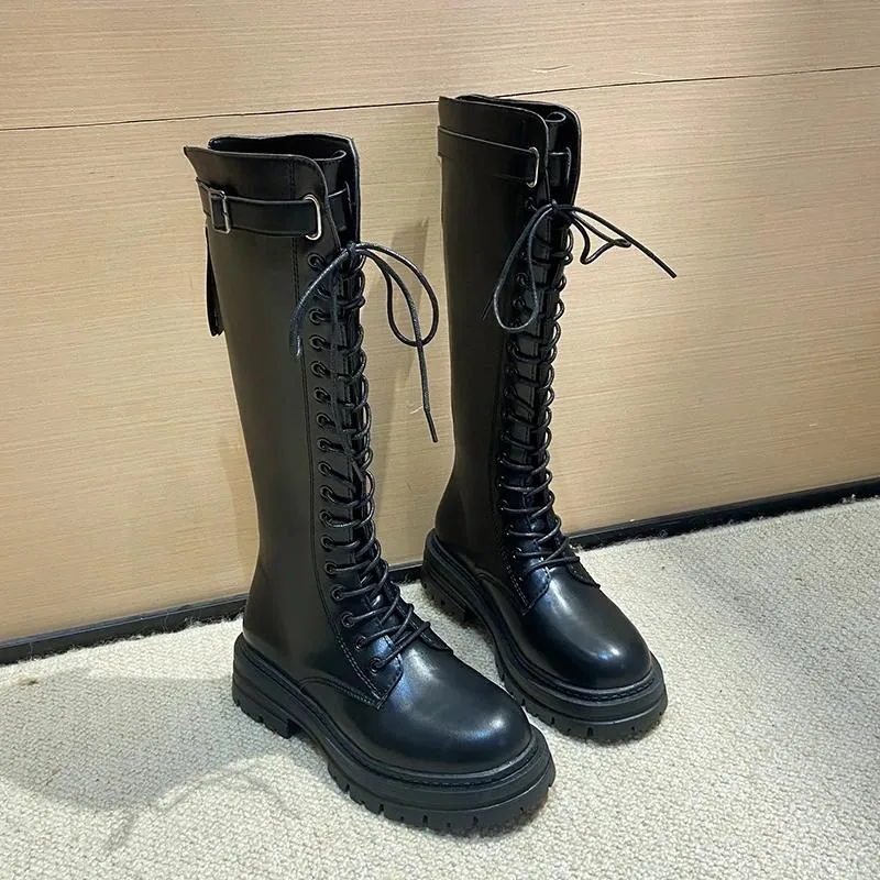 Aanzicht 3 — Steampunk laars voor dames – van PU