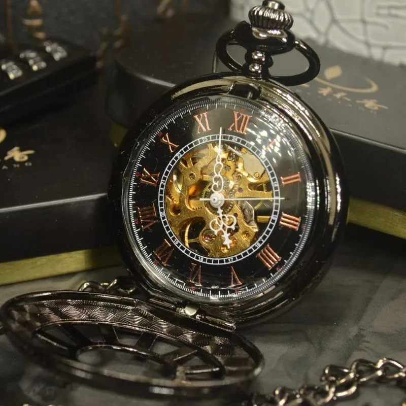 Aanzicht 3 — Steampunk zakhorloge – zwart Persona