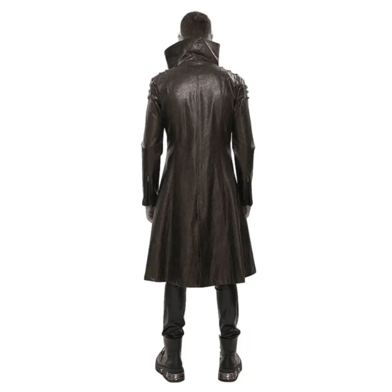 Aanzicht 2 — Steampunk mantel – lange bruin
