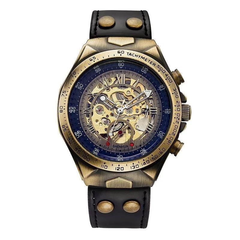 Aanzicht 3 — Steampunk horloge – skelet