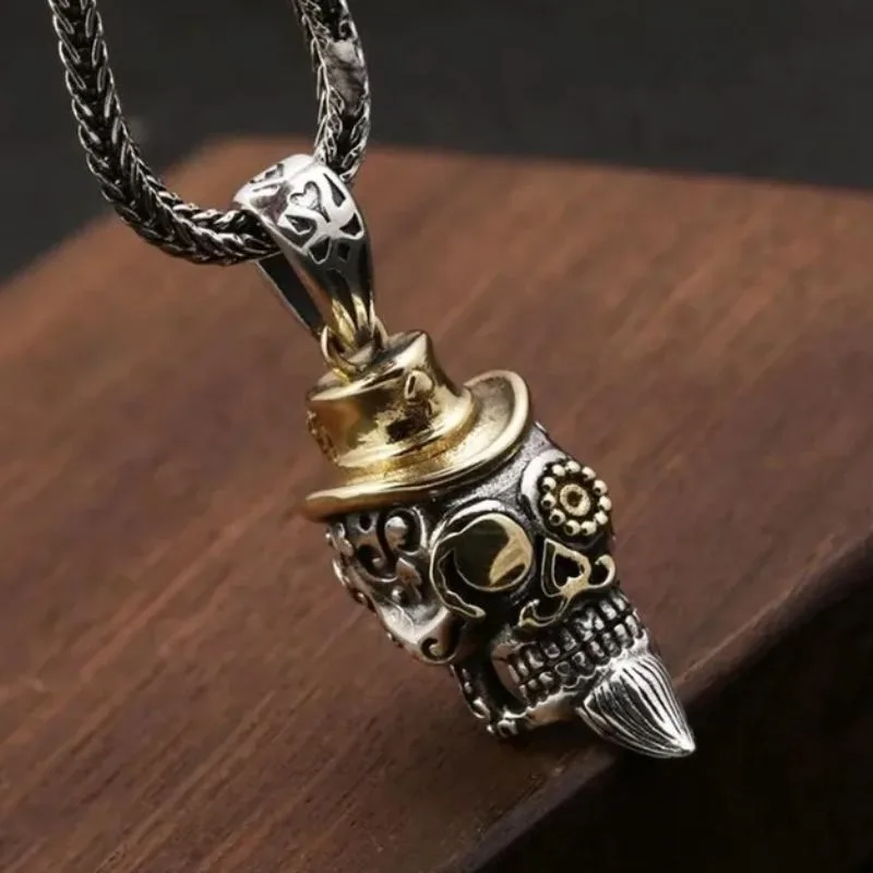 Aanzicht 4 — Steampunk halsketting – schedel