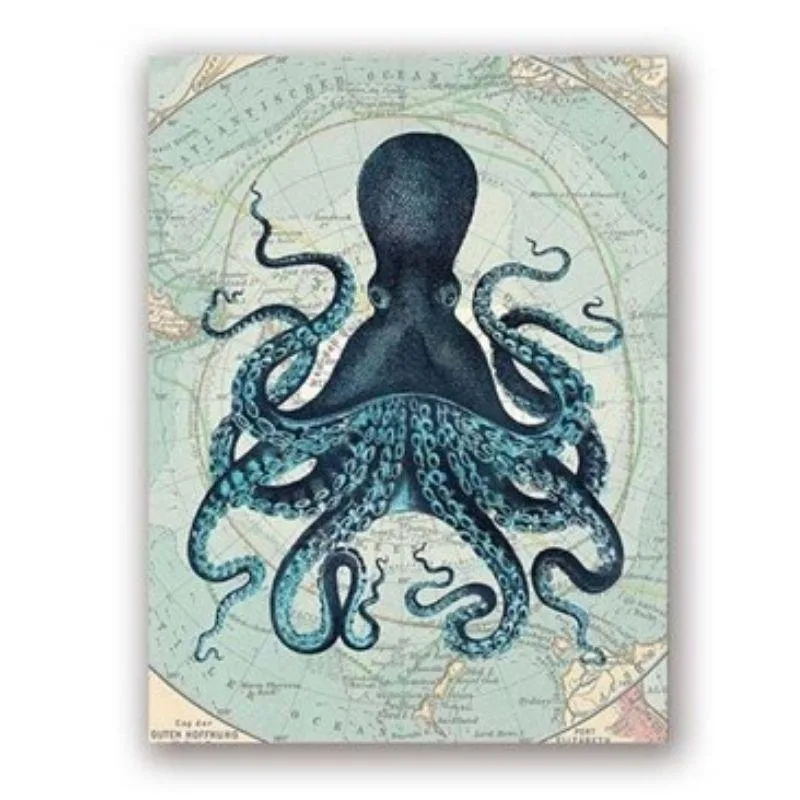 Aanzicht 4 — Wanddecoratie – octopus