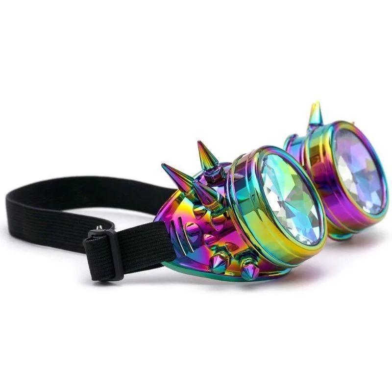 Aanzicht 3 — Steampunk kaleidoscoopbril – met klinknagels