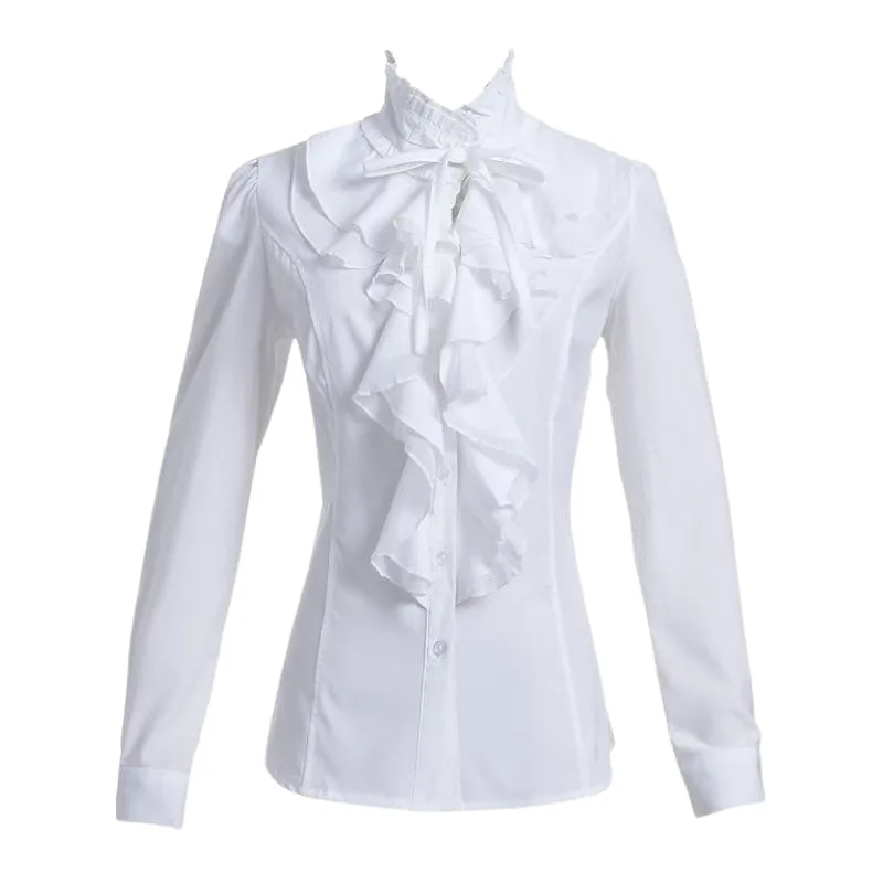 Blouse – wit Victoriaans met Jabot