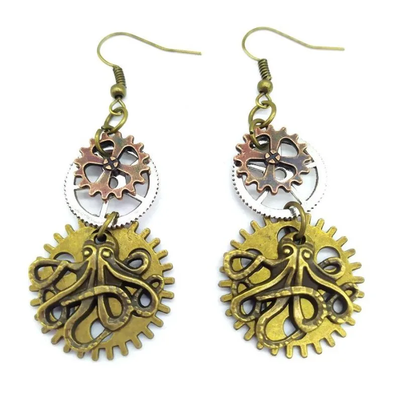 Aanzicht 12 — Steampunk oorbellen – hangend
