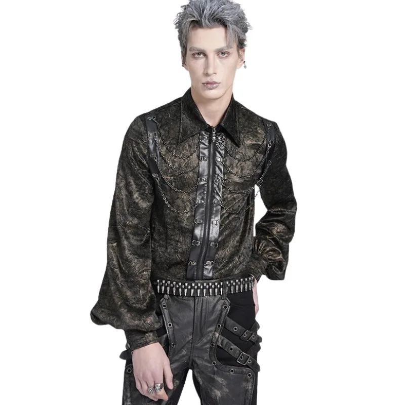 Aanzicht 9 — Steampunk overhemd – bruin