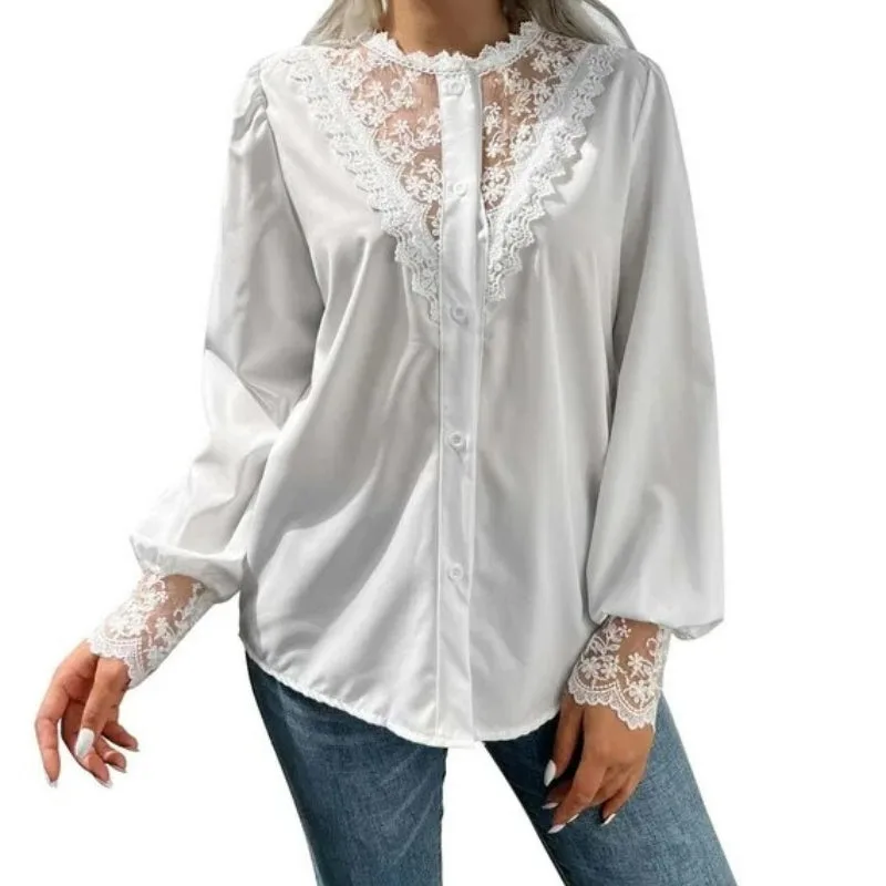 Aanzicht 5 — Blouse – wit Victoriaans