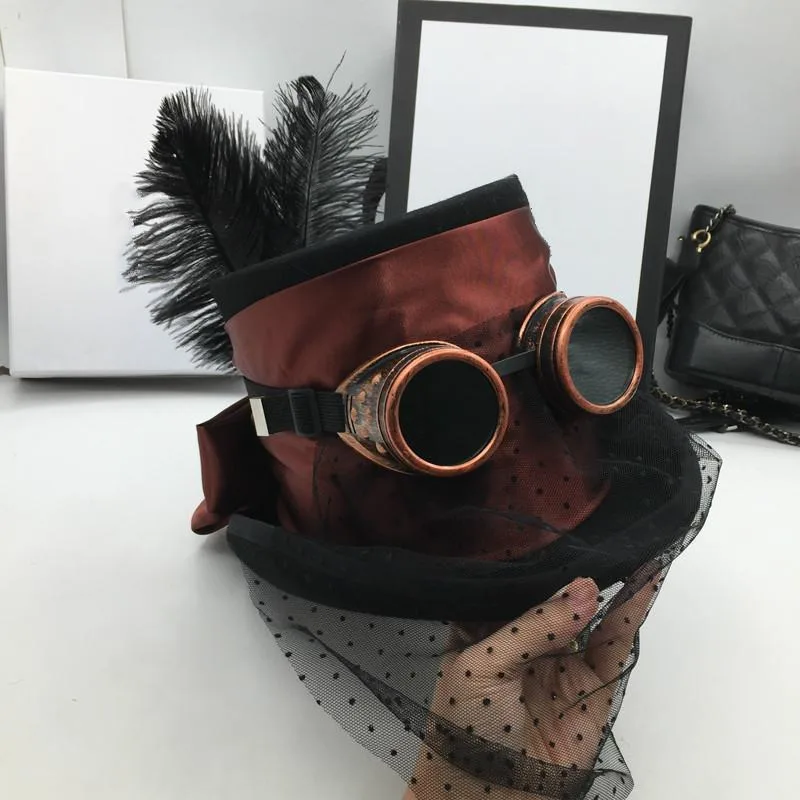 Aanzicht 2 — Steampunk hoed – met sluier