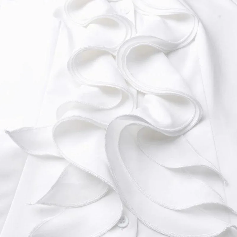 Aanzicht 6 — Blouse voor dames – Victoriaans kraag met ruches