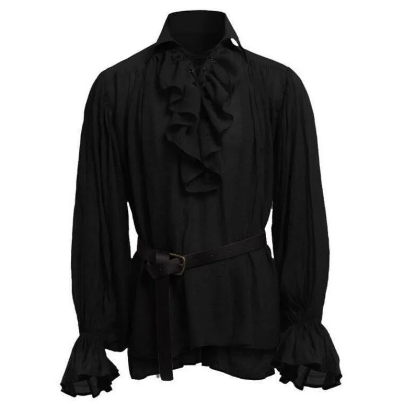 Steampunk overhemd voor heren – zwart