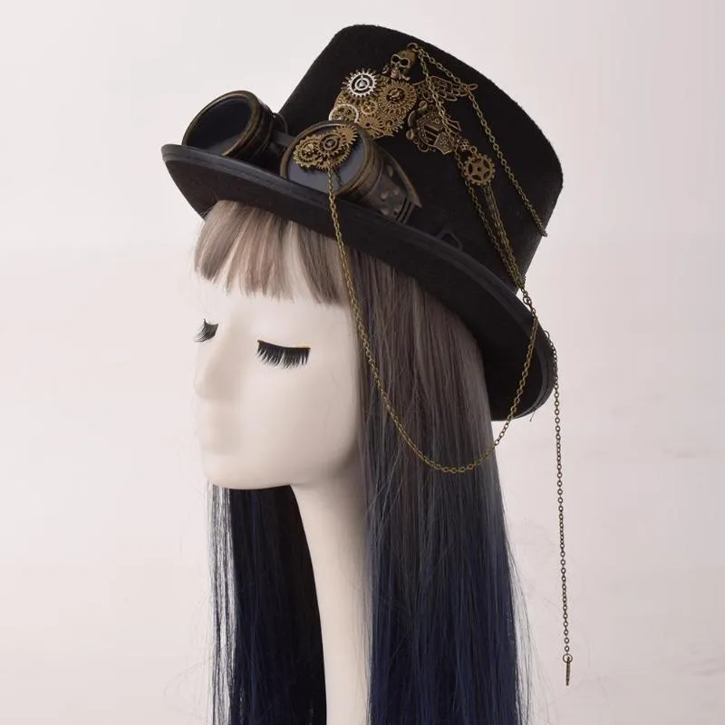 Aanzicht 5 — Steampunk hoed – met ketting