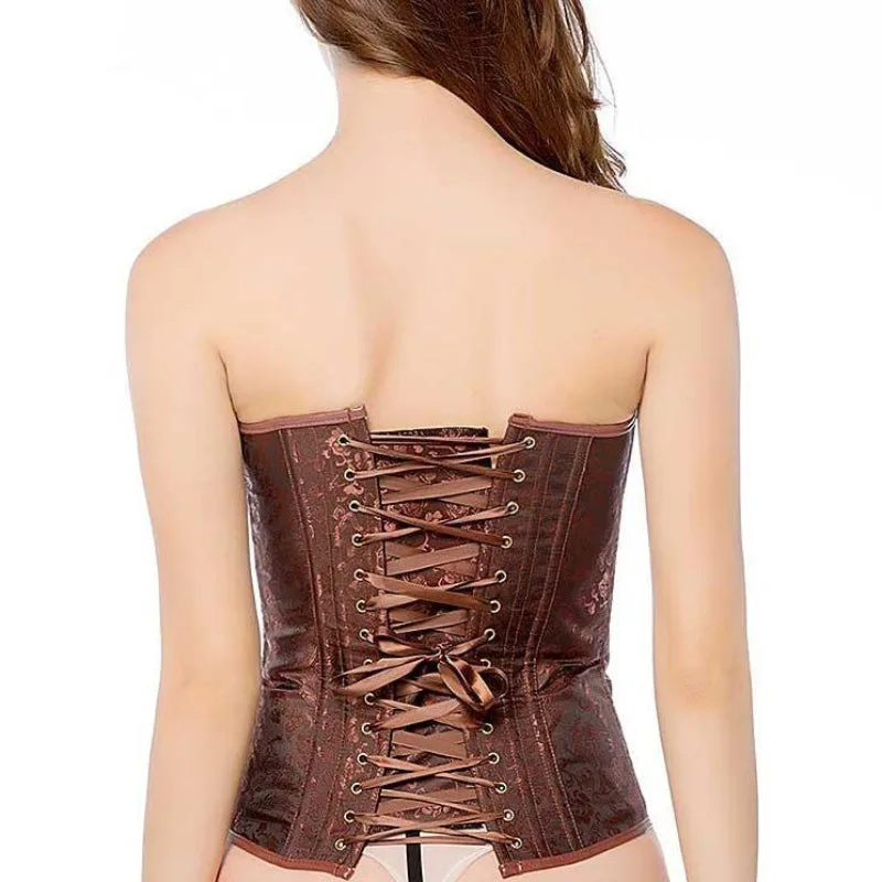 Aanzicht 6 — Steampunk korset – vintage bruin