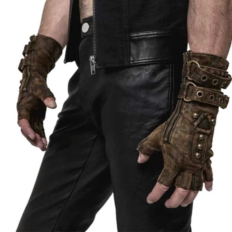 Aanzicht 5 — Steampunk handschoenen voor heren