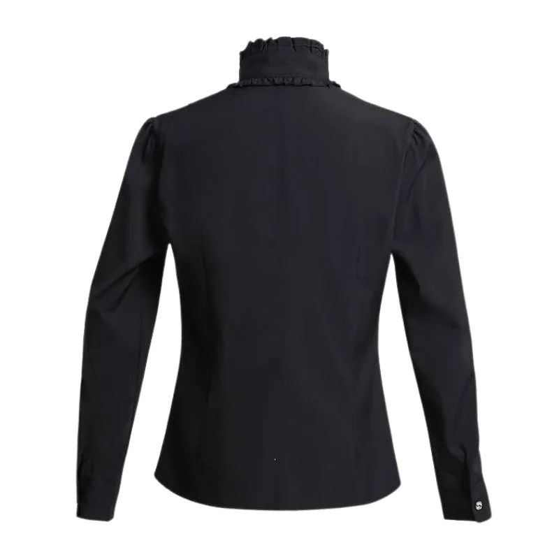 Aanzicht 5 — Steampunk blouse voor dames – zwart