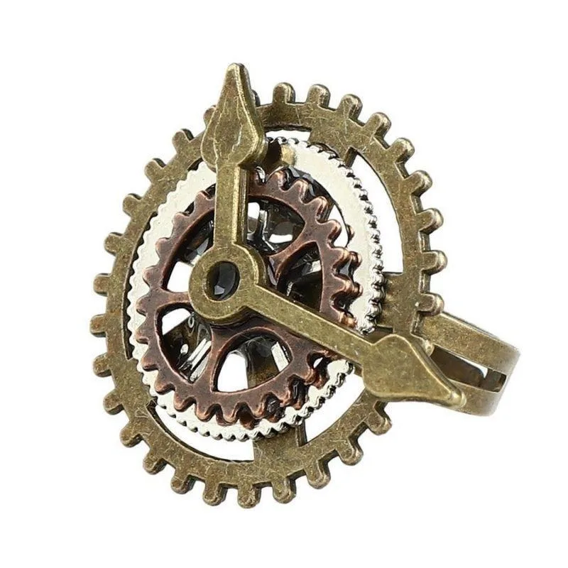 Steampunk ring – horloge
