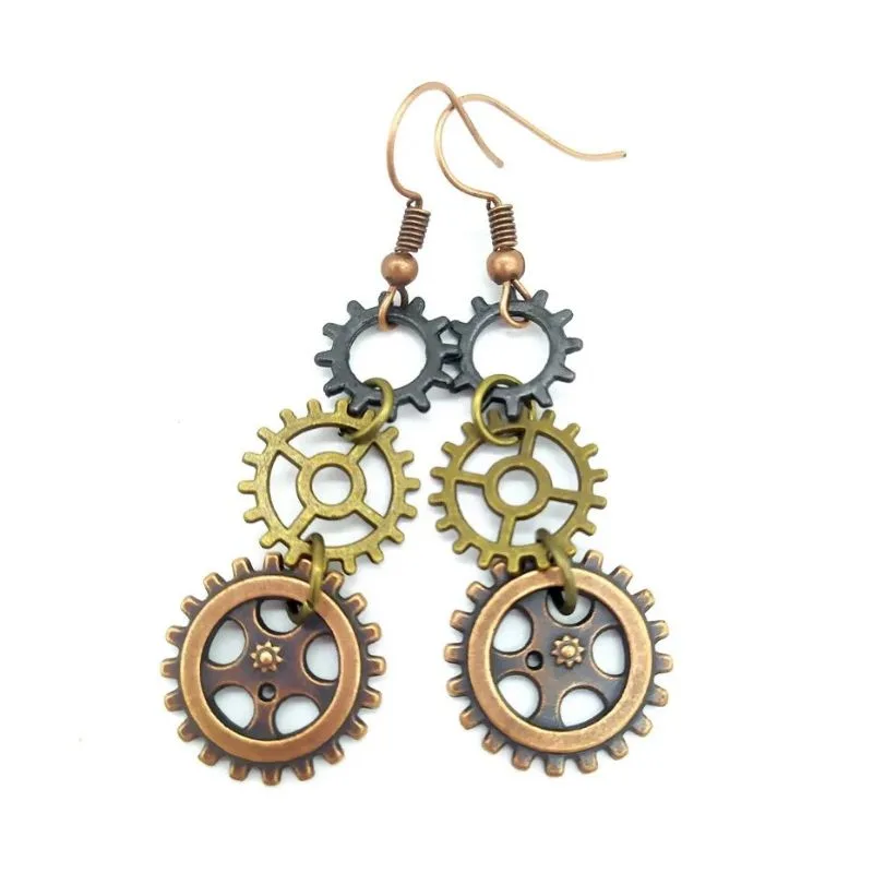 Aanzicht 19 — Steampunk oorbellen – hangend