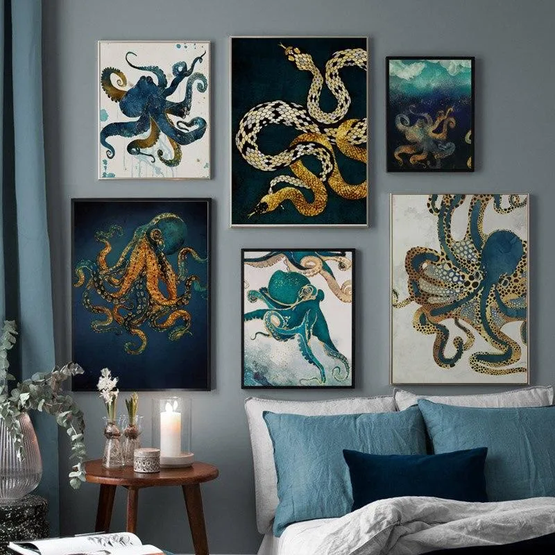 Aanzicht 4 — Steampunk wanddecoratie – octopus – model 3