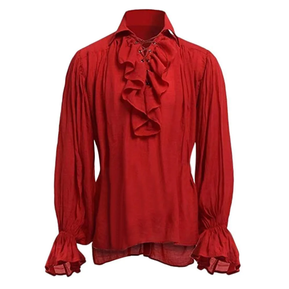 Steampunk overhemd voor heren – rood