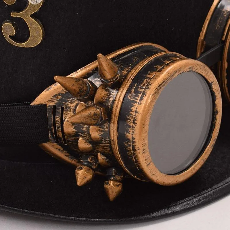Aanzicht 4 — Steampunk hoed – met veer