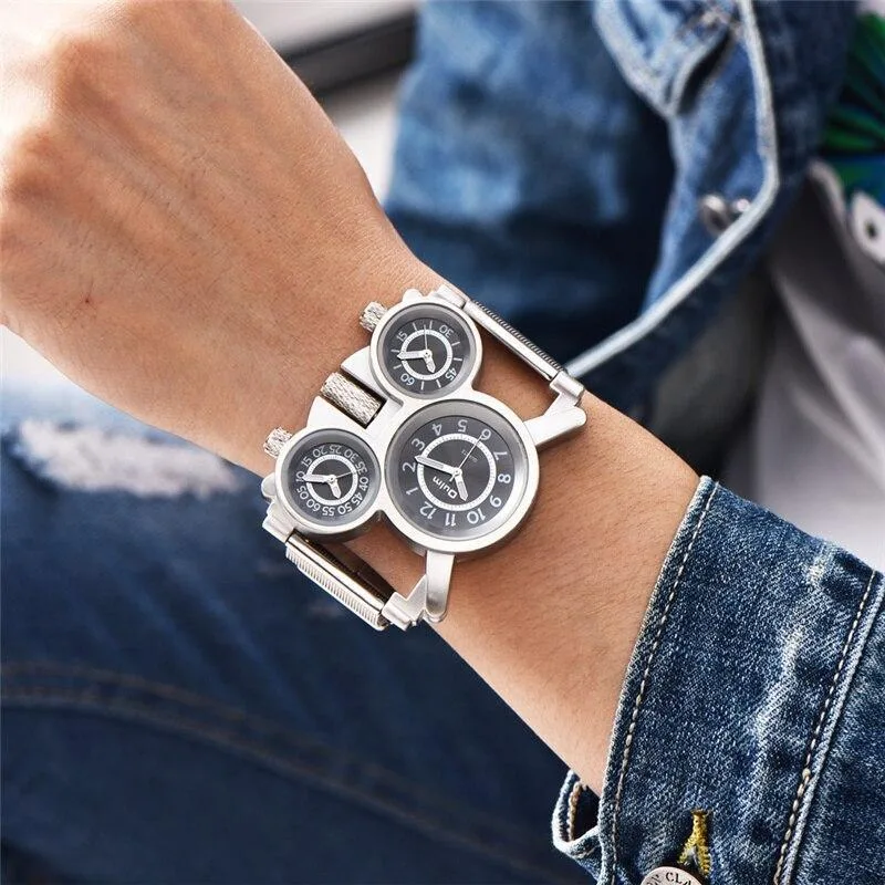 Aanzicht 7 — Steampunk horloge voor heren – 3 wijzerplaten