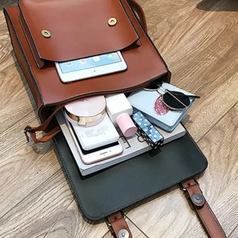 Aanzicht 7 — Steampunk schooltas – van PU