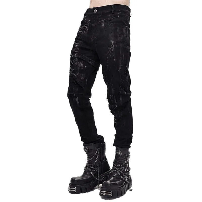Aanzicht 4 — Steampunk jeans voor heren – gothic