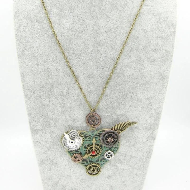 Aanzicht 4 — Steampunk halsketting – hart