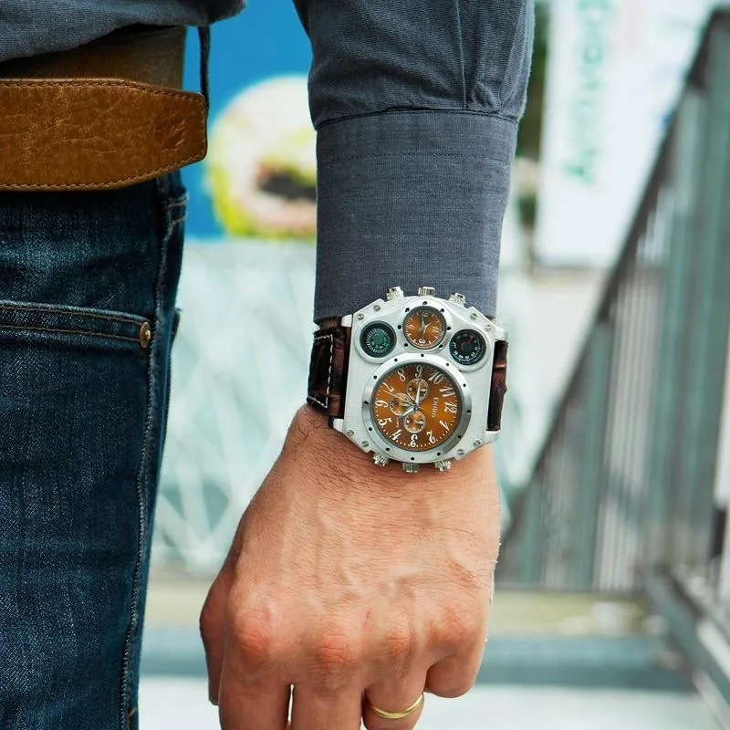 Aanzicht 7 — Steampunk horloge voor heren – kompas