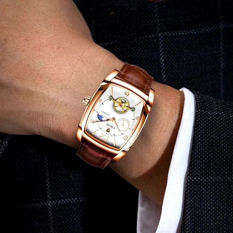 Aanzicht 2 — Horloge voor heren – rechthoekig elegante stijl
