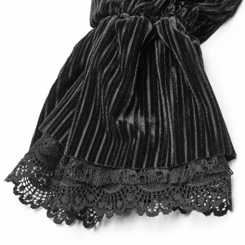 Aanzicht 3 — Steampunk blouse voor dames – gestreept