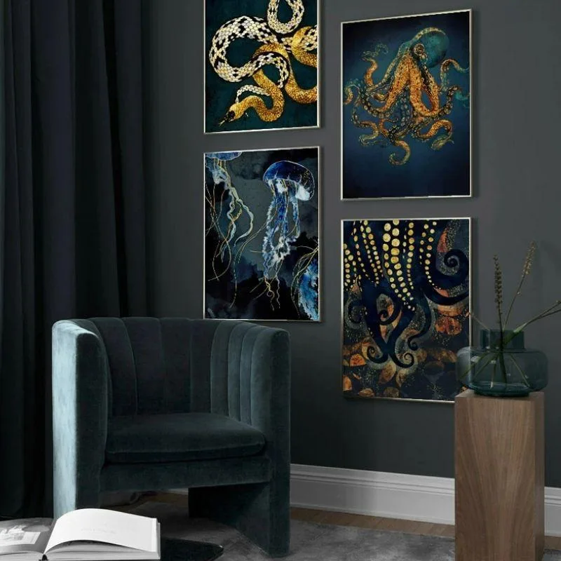 Aanzicht 3 — Steampunk wanddecoratie – octopus – model 3