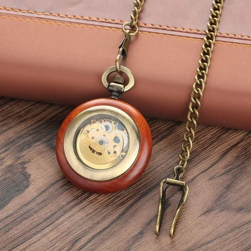 Aanzicht 3 — Steampunk zakhorloge – van hout